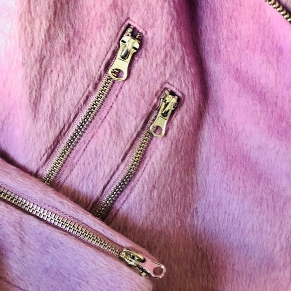 SOLD Pink Fur Motto / Biker Jacket - Picture 3 of 8